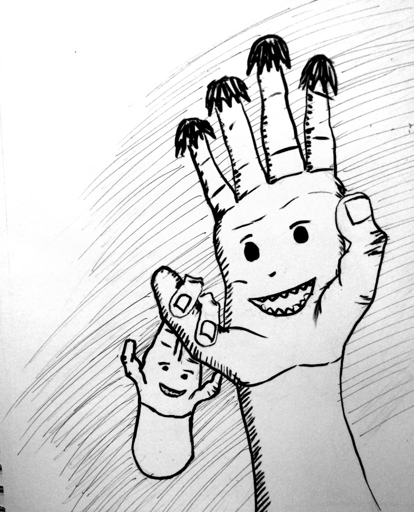 odd hands with kid