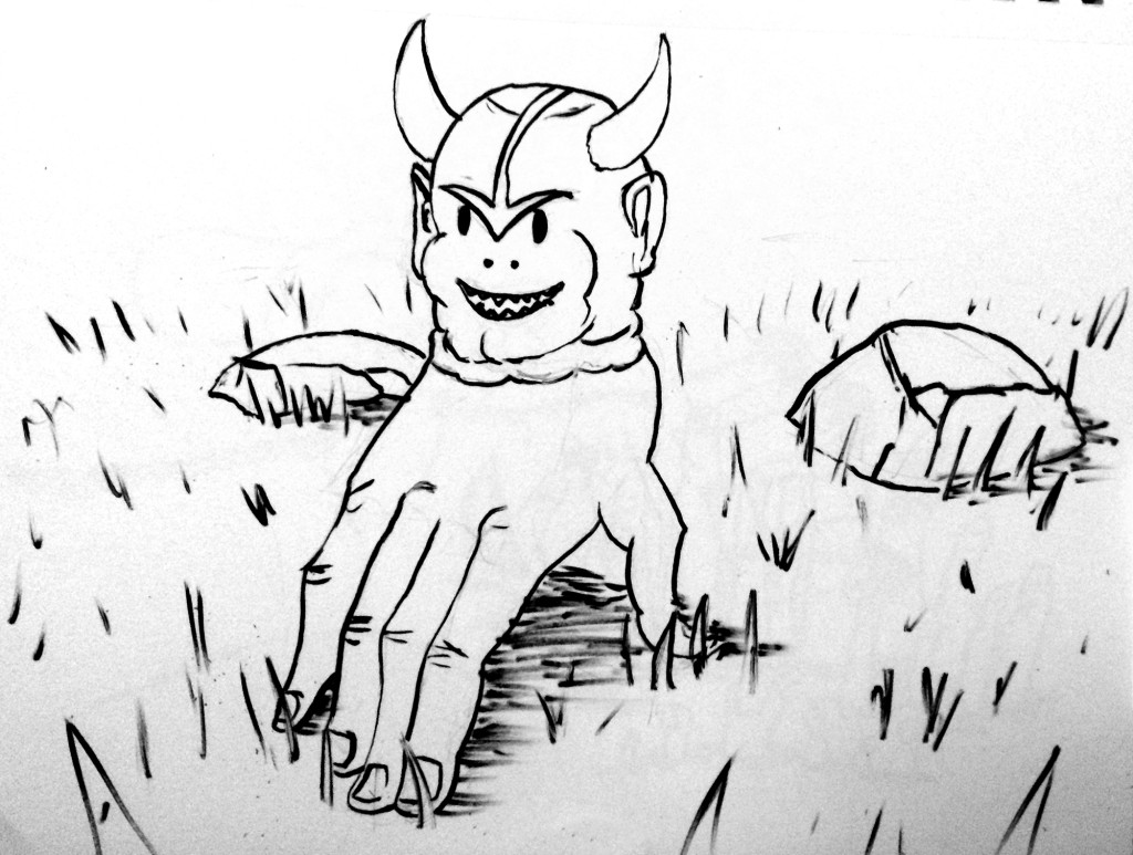 a hand in the grass