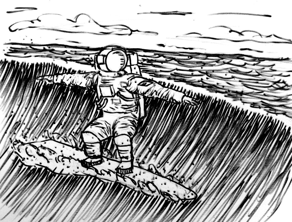 surfing astronaut